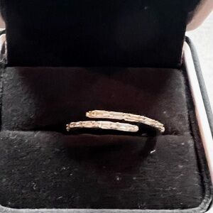 Genuine White Gold Diamond Bypass Ring